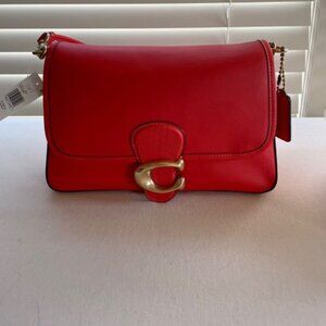 Coach C4823 Soft Tabby Shoulder Bag Orange Red Leather